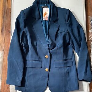 Pretty Garden Women's Navy/Teal Blazer Sz S